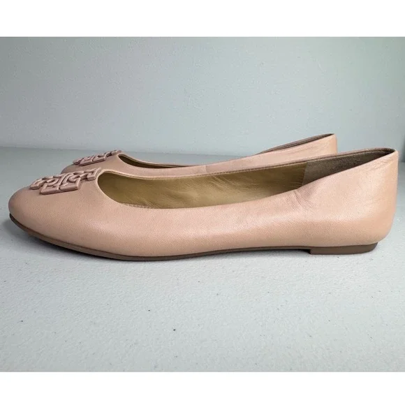 Tory Burch Melinda Nude Powder Coated Leather Ballet Flats Women's 8.5 - Picture 5 of 10